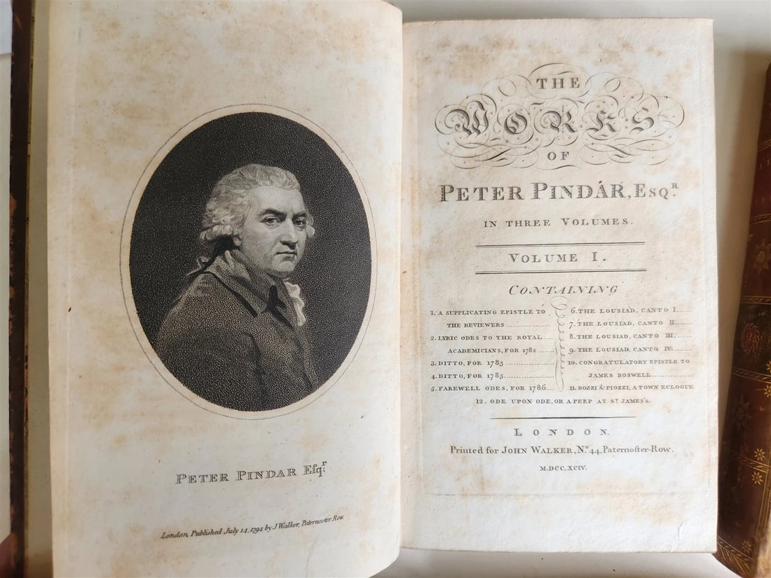 1794 WORKS of PETER PINDAR 4 VOLUMES antique POETRY in ENGLISH - 2