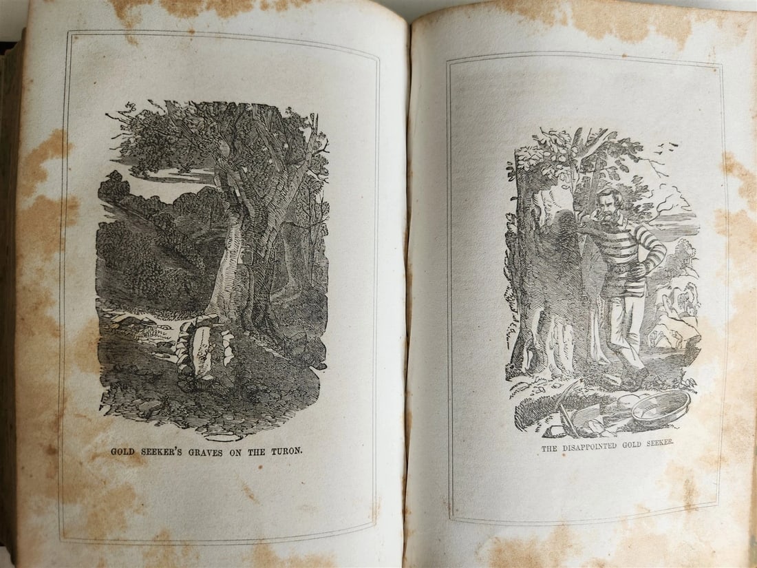 1856 PRAIRIES & ROCKY MONTAIN LIFE CALIFORNIA & OREGON TRAIL antique ILLUSTRATED - 12