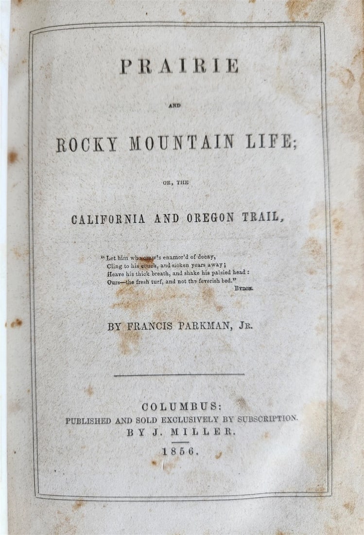 1856 PRAIRIES & ROCKY MONTAIN LIFE CALIFORNIA & OREGON TRAIL antique ILLUSTRATED - 3