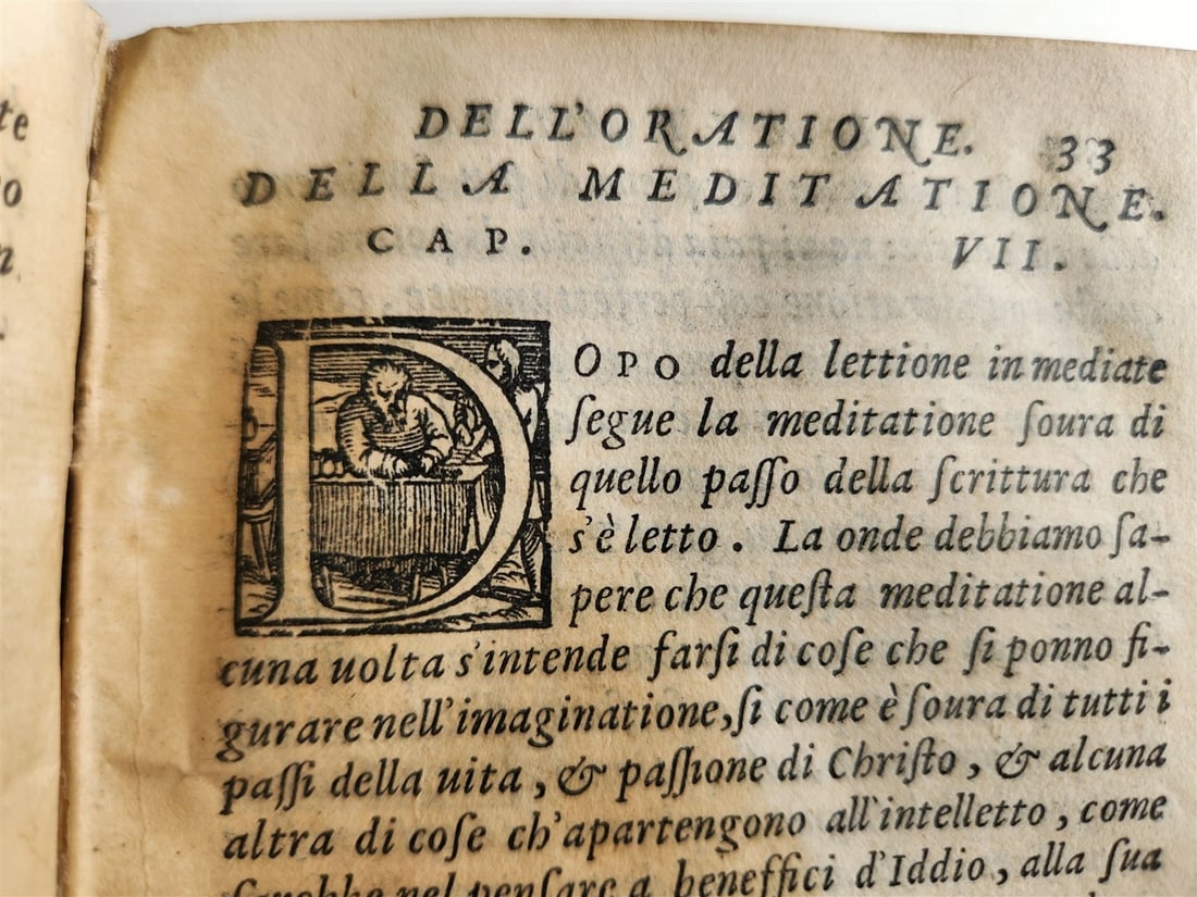 1561 LUIS de GRANADA TRATTATO DELL'ORATIONE ET MEDITATIONE antique VELLUM - 10