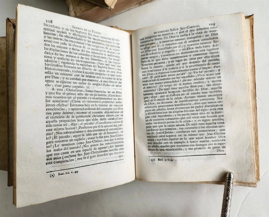 1779 WORKS of LOUIS BOURDALOUE 16 VOLUMES in SPANISH antique VELLUM BINDING - 13