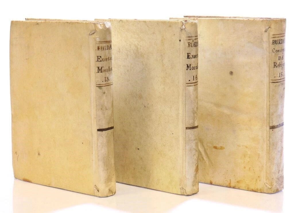 1779 WORKS of LOUIS BOURDALOUE 16 VOLUMES in SPANISH antique VELLUM BINDING - 5