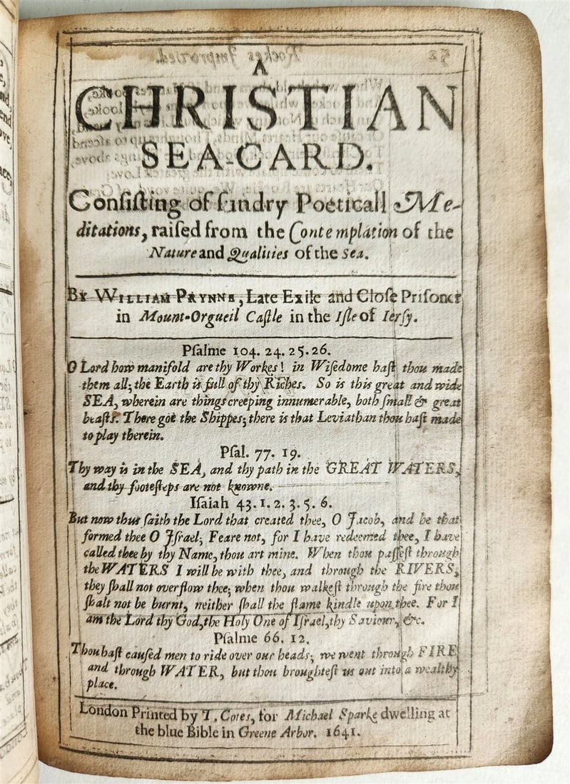1641 Mount-Orgueil Divine Profitable Meditations William Prynne antique VELLUM - 10