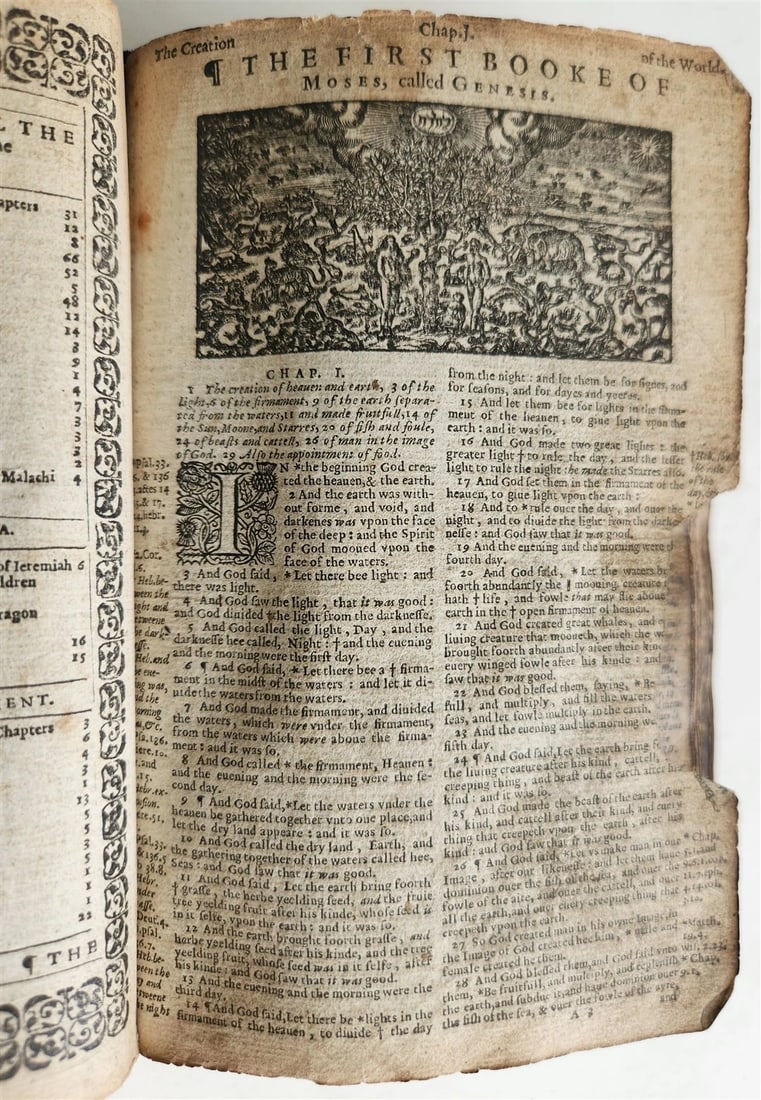 1636 BIBLE in ENGLISH OLD & NEW TESTAMENT antique ORIGINAL BINDING illustrated - 13