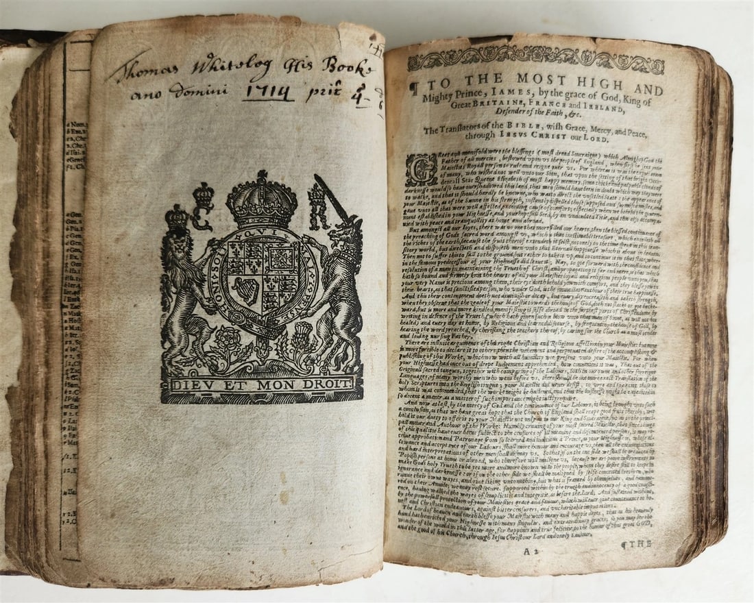 1636 BIBLE in ENGLISH OLD & NEW TESTAMENT antique ORIGINAL BINDING illustrated - 14