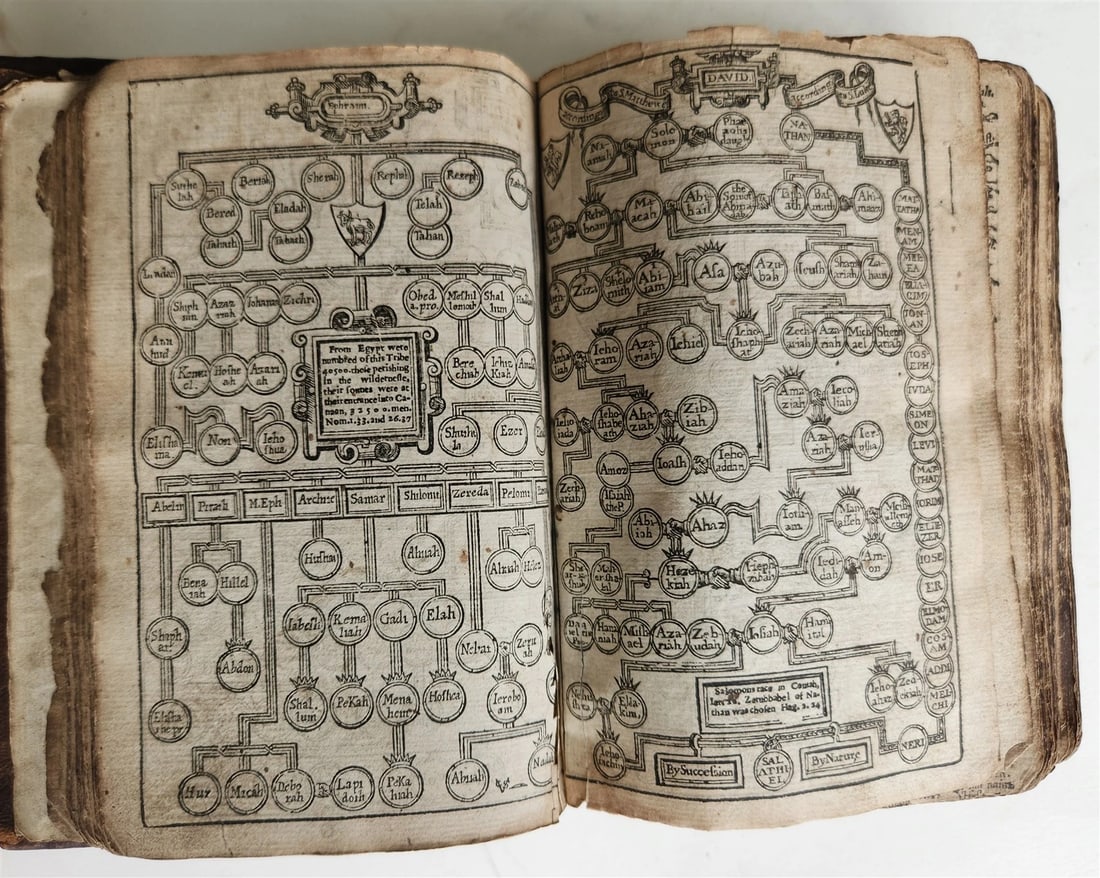 1636 BIBLE in ENGLISH OLD & NEW TESTAMENT antique ORIGINAL BINDING illustrated - 6