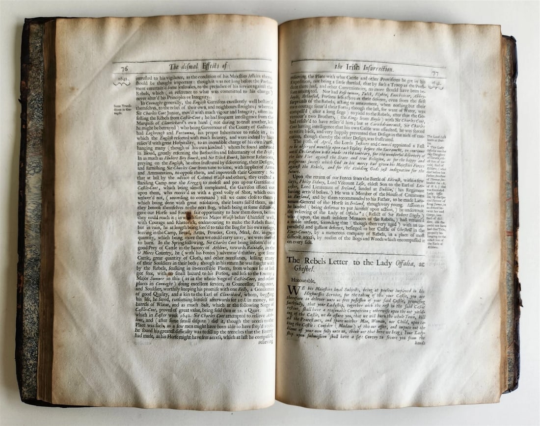 1680 HISTORY OF THE EXECRABLE IRISH REBELLION antique FOLIO in ENGLISH 17th CENT - 11