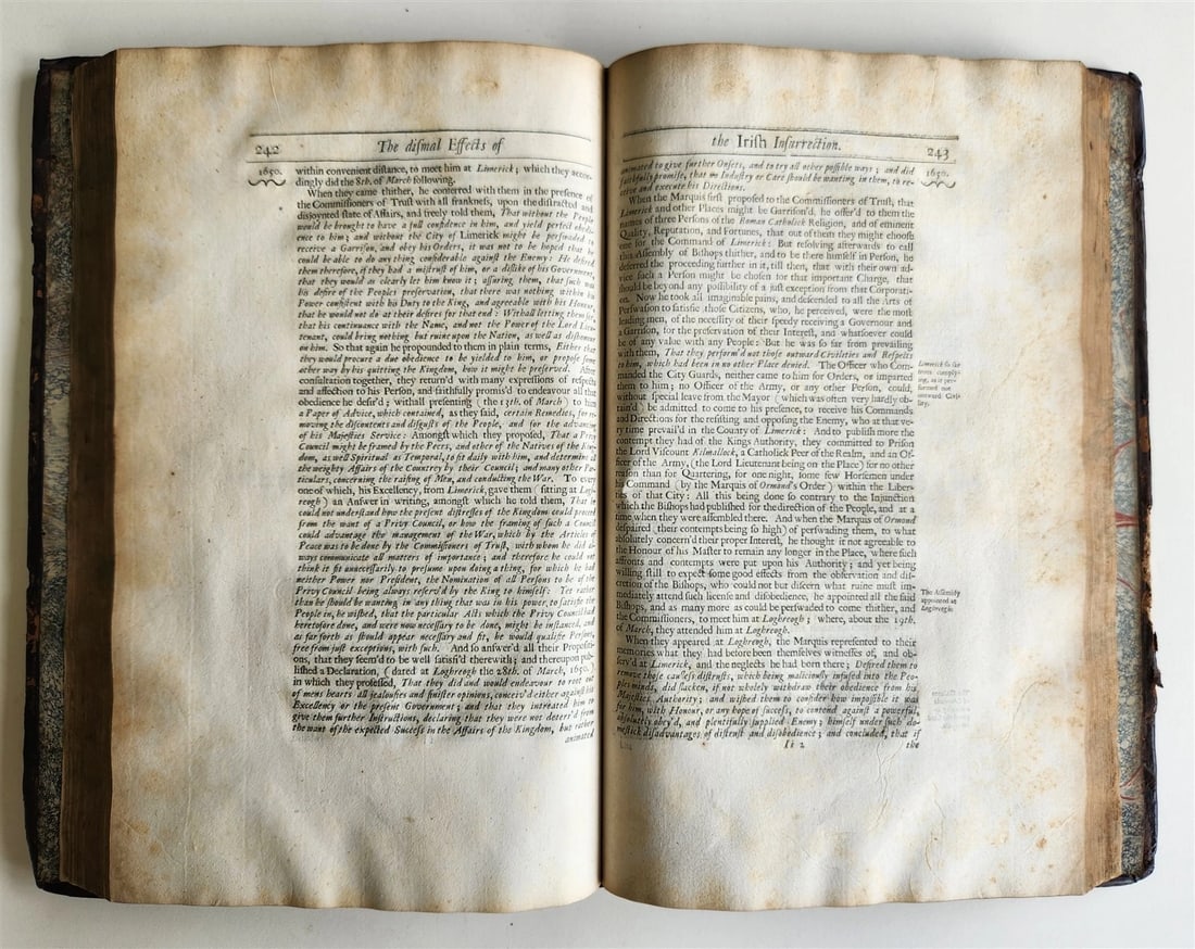 1680 HISTORY OF THE EXECRABLE IRISH REBELLION antique FOLIO in ENGLISH 17th CENT - 9