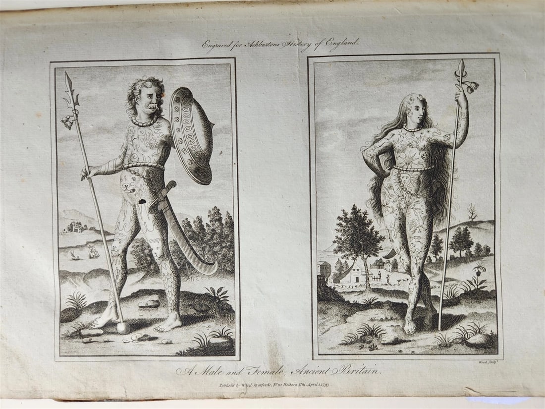 1795 HISTORY OF ENGLAND BRUTUS BEFORE JULIUS CAESAR antique FOLIO ILLUSTRATED - 3