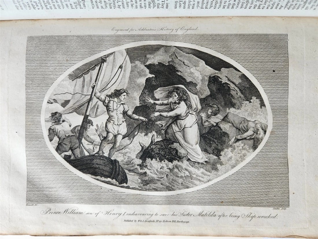 1795 HISTORY OF ENGLAND BRUTUS BEFORE JULIUS CAESAR antique FOLIO ILLUSTRATED - 8