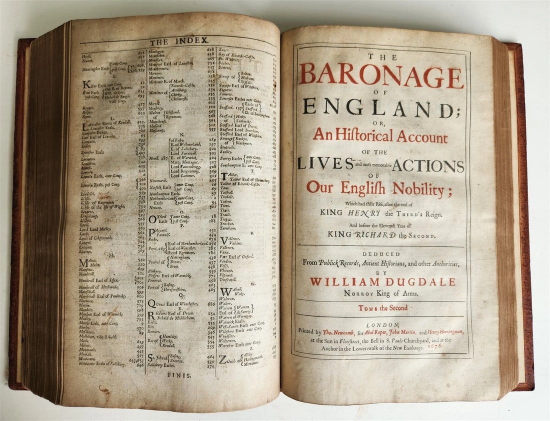 1675 BARONAGE OF ENGLAND LIVES & ACTIONS of ENGLISH NOBILITY antique FOLIO - 7