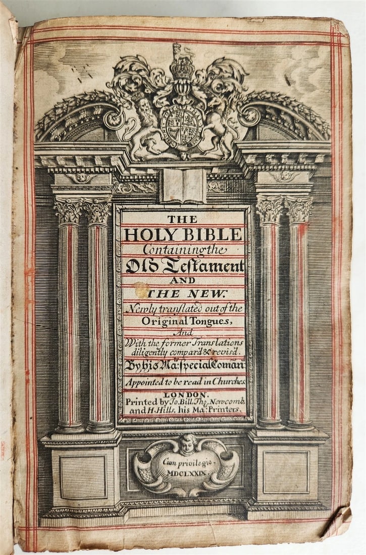 1679 BIBLE in ENGLISH antique OLD & NEW TESTAMENT ORIGINAL BINDING 17th CENTURY (1 of 14)