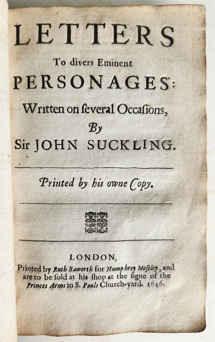 1646 FRAGMENTA AUREA by JOHN SUCKLING antique in ENGLISH 17th CENTURY - 10