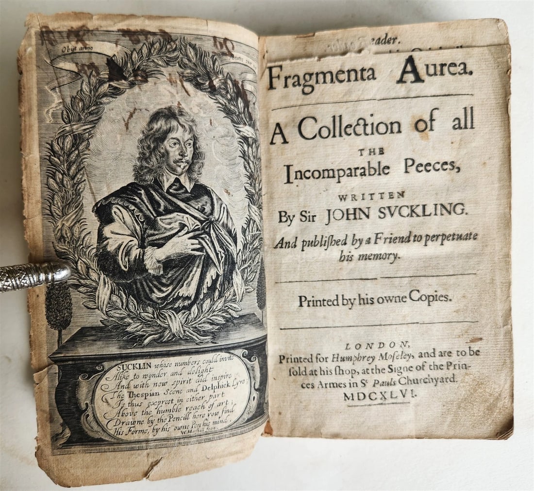 1646 FRAGMENTA AUREA by JOHN SUCKLING antique in ENGLISH 17th CENTURY (1 of 14)