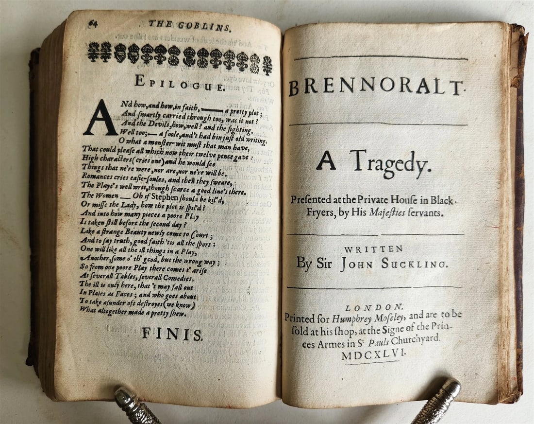 1646 FRAGMENTA AUREA by JOHN SUCKLING antique in ENGLISH 17th CENTURY - 6