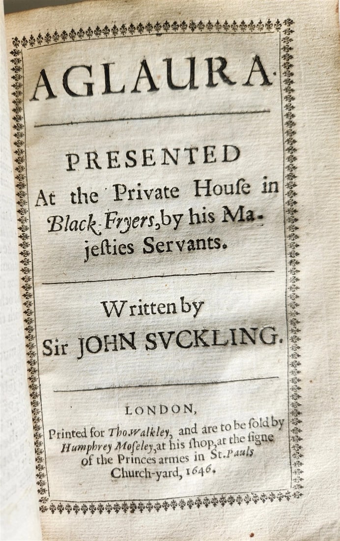 1646 FRAGMENTA AUREA by JOHN SUCKLING antique in ENGLISH 17th CENTURY - 8