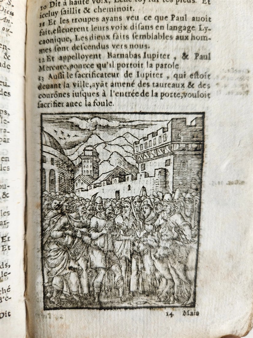 1640 BIBLE in FRENCH RARE ILLUSTRATED LE NOUVEAU TESTAMENT antique VELLUM BOUND - 11