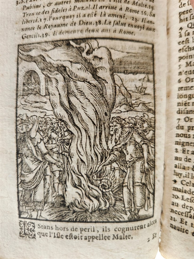 1640 BIBLE in FRENCH RARE ILLUSTRATED LE NOUVEAU TESTAMENT antique VELLUM BOUND - 18