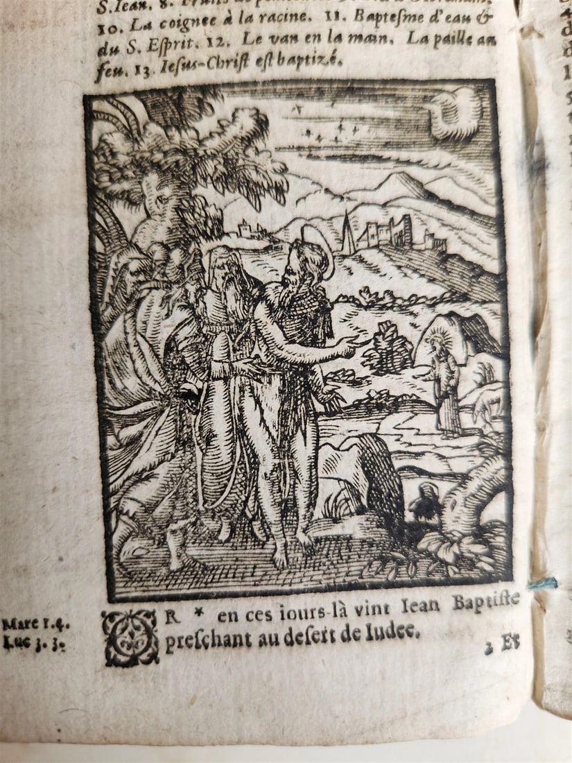 1640 BIBLE in FRENCH RARE ILLUSTRATED LE NOUVEAU TESTAMENT antique VELLUM BOUND - 5