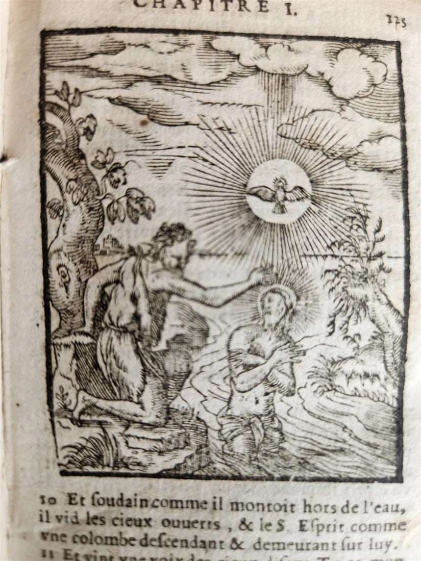 1640 BIBLE in FRENCH RARE ILLUSTRATED LE NOUVEAU TESTAMENT antique VELLUM BOUND - 6