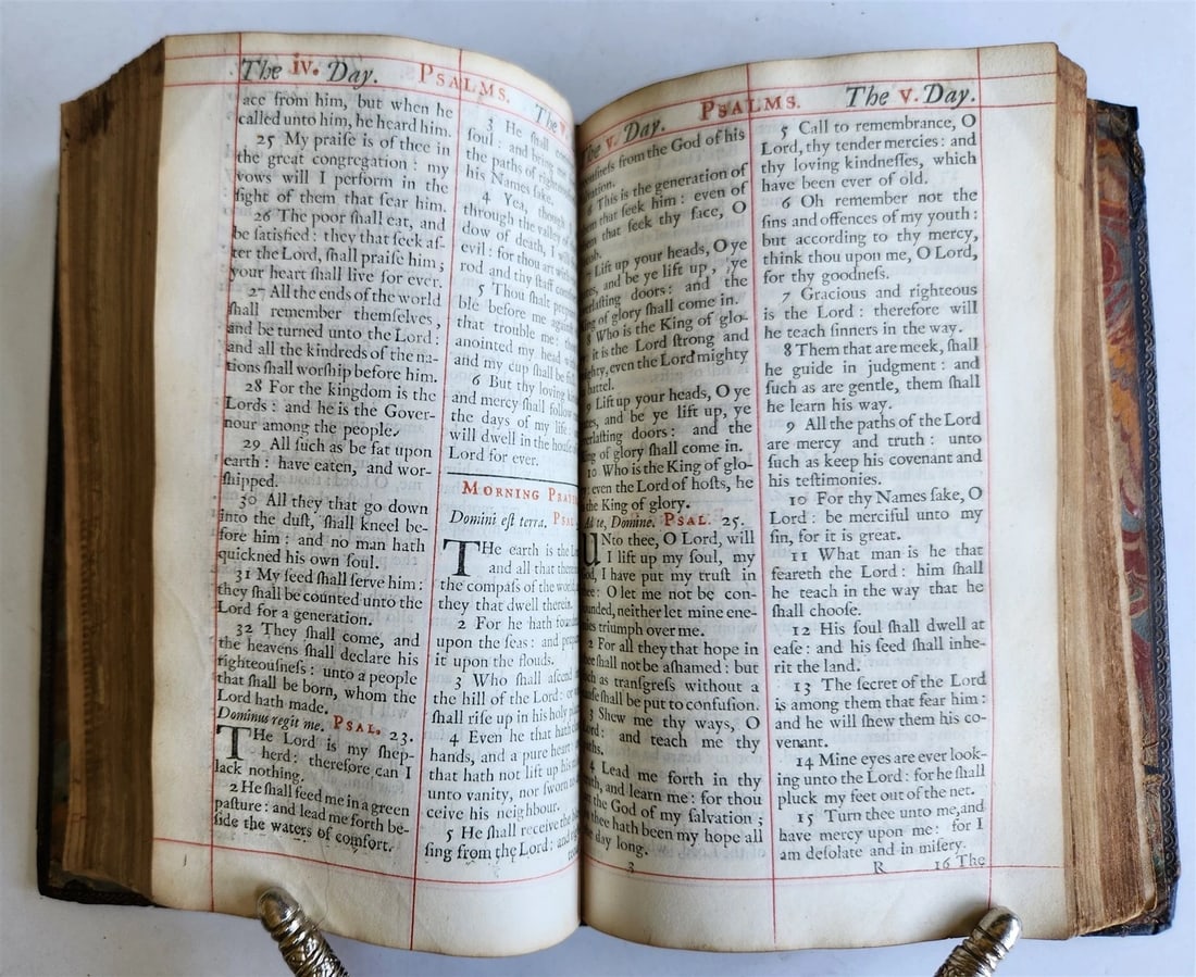 1716 BOOK of COMMON PRAYER w/ PSALTER or PSALMS of DAVID antique in ENGLISH - 10
