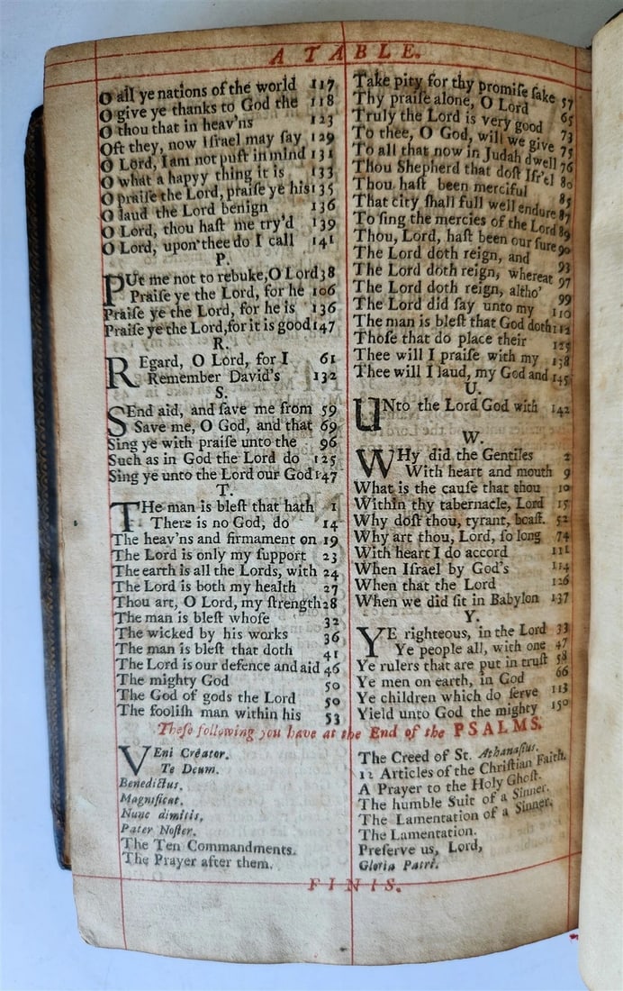 1716 BOOK of COMMON PRAYER w/ PSALTER or PSALMS of DAVID antique in ENGLISH - 13
