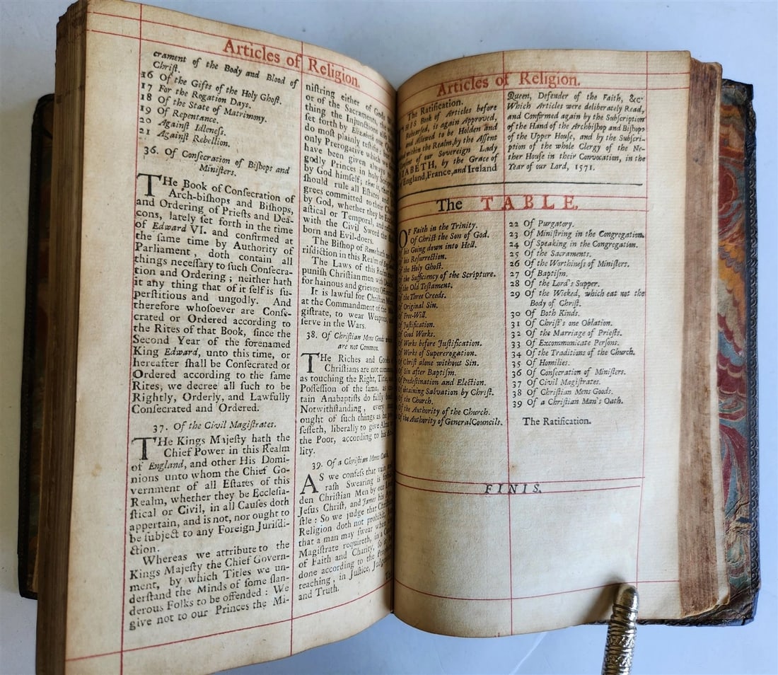 1716 BOOK of COMMON PRAYER w/ PSALTER or PSALMS of DAVID antique in ENGLISH - 14