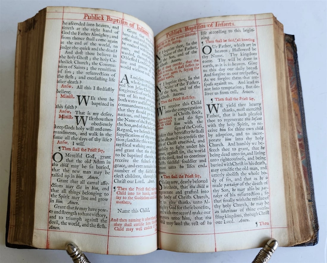 1716 BOOK of COMMON PRAYER w/ PSALTER or PSALMS of DAVID antique in ENGLISH - 8