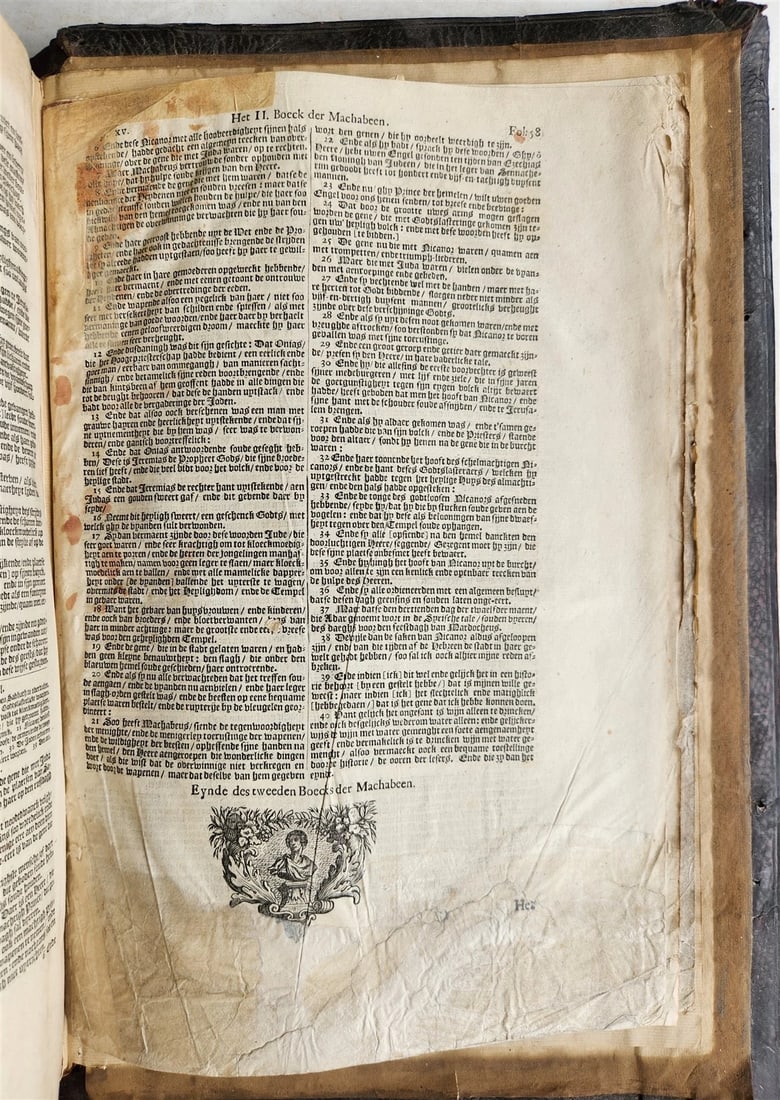 1687 BIBLE in DUTCH MASSIVE FOLIO antique ILLUSTRATED w/ 5 MAPS - 13