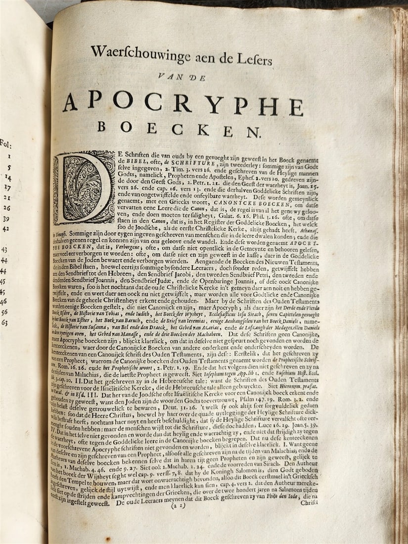 1687 BIBLE in DUTCH MASSIVE FOLIO antique ILLUSTRATED w/ 5 MAPS - 15