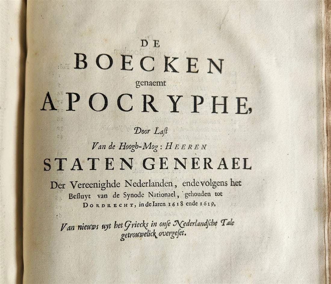 1687 BIBLE in DUTCH MASSIVE FOLIO antique ILLUSTRATED w/ 5 MAPS - 16