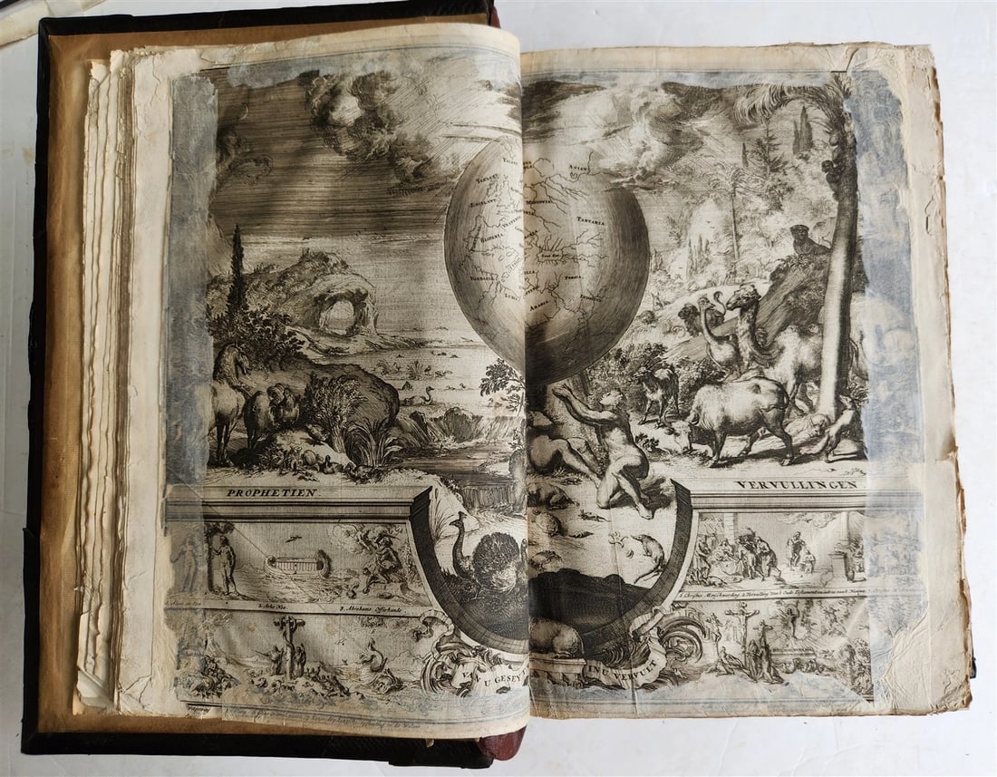 1687 BIBLE in DUTCH MASSIVE FOLIO antique ILLUSTRATED w/ 5 MAPS - 8