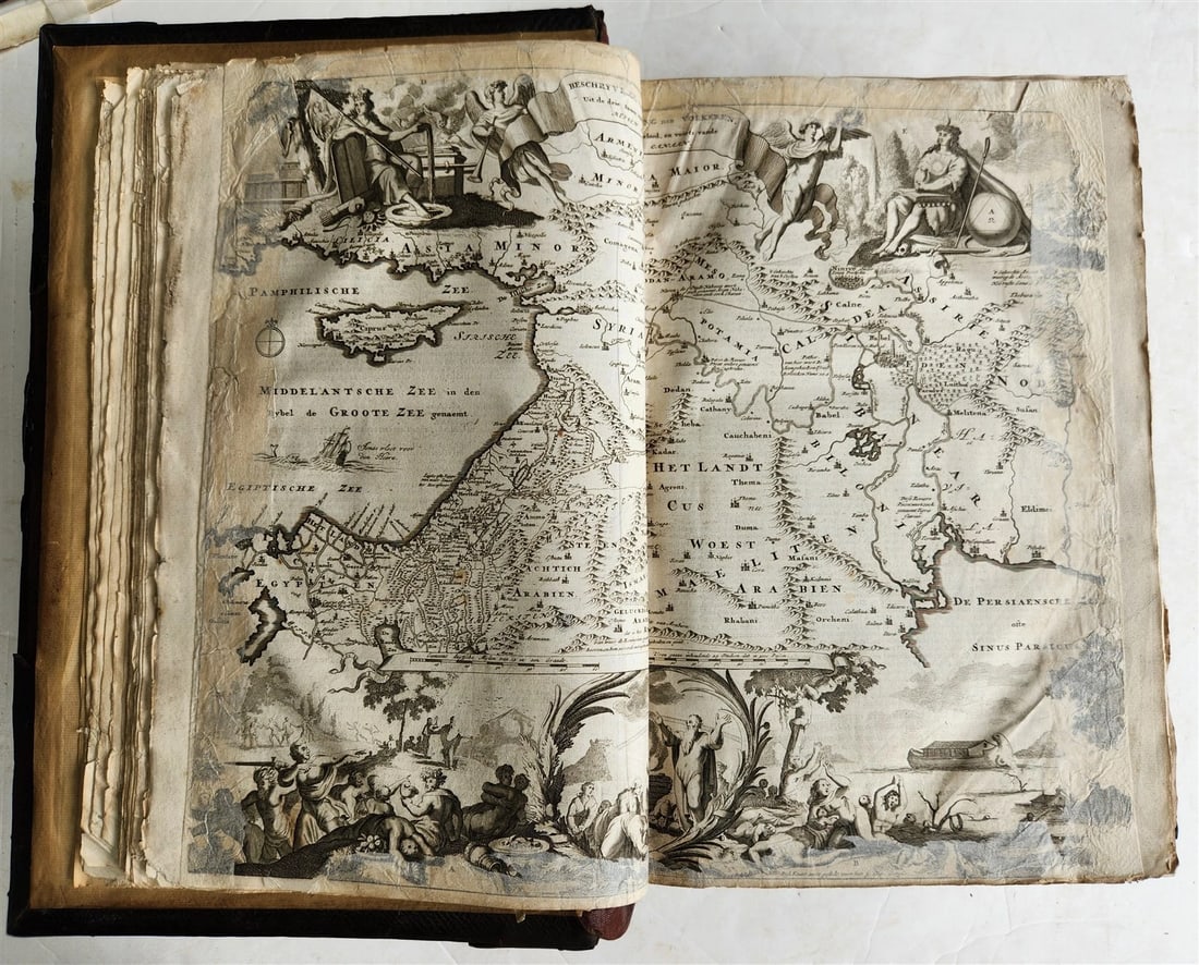 1687 BIBLE in DUTCH MASSIVE FOLIO antique ILLUSTRATED w/ 5 MAPS - 9