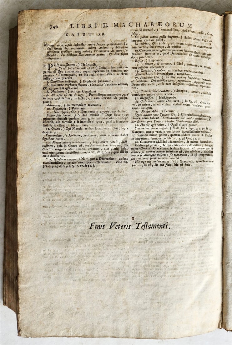 1743 BIBLE COMMENTARY Joannis Stephani Menochius in LATIN VELLUM FOLIO antique - 10