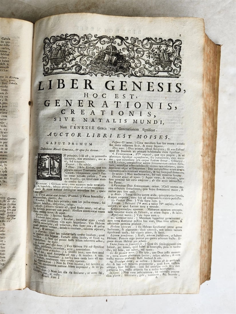 1743 BIBLE COMMENTARY Joannis Stephani Menochius in LATIN VELLUM FOLIO antique - 11