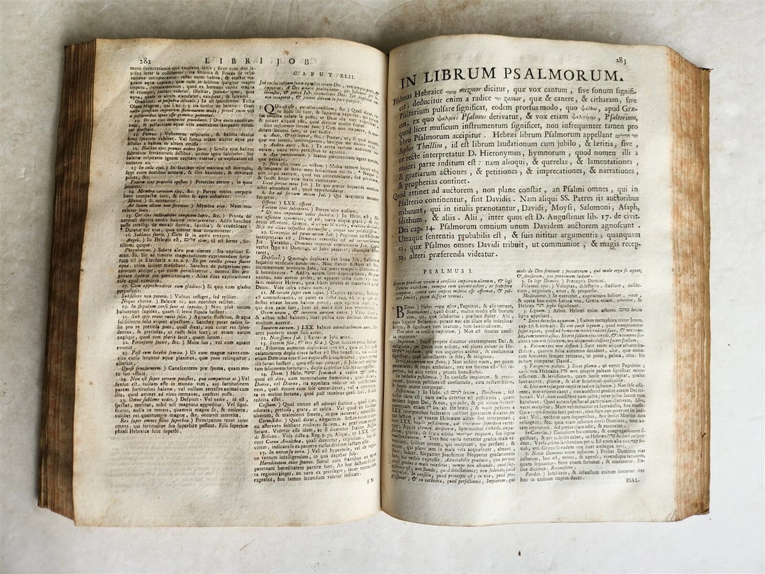1743 BIBLE COMMENTARY Joannis Stephani Menochius in LATIN VELLUM FOLIO antique - 12
