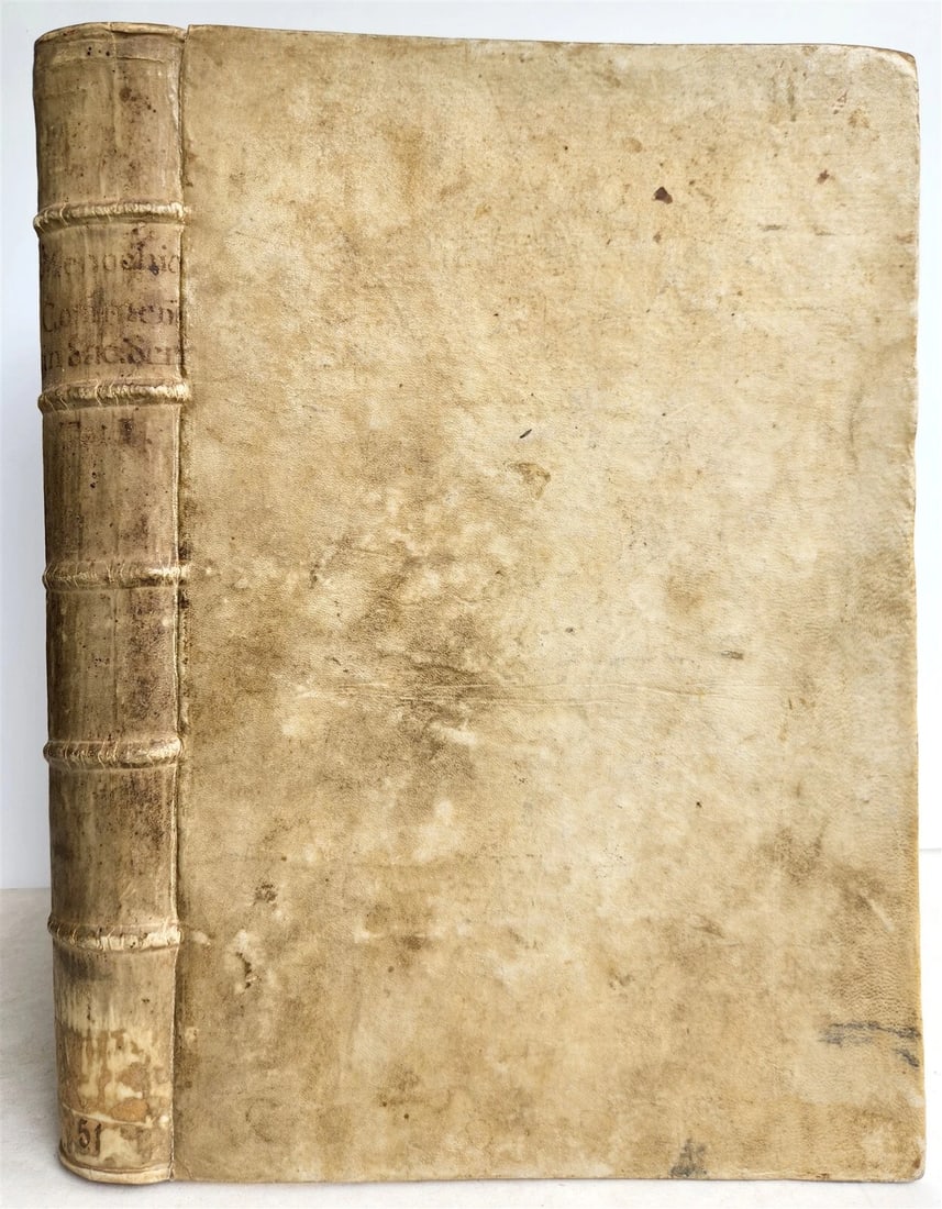 1743 BIBLE COMMENTARY Joannis Stephani Menochius in LATIN VELLUM FOLIO antique (1 of 12)