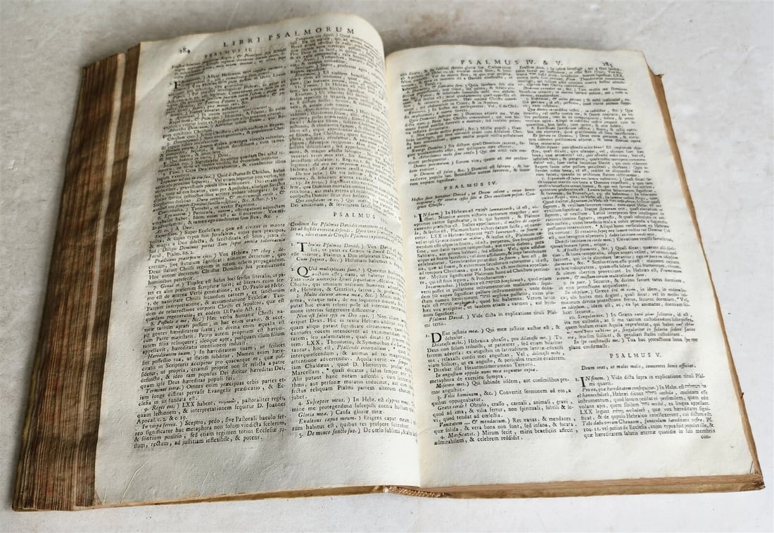 1743 BIBLE COMMENTARY Joannis Stephani Menochius in LATIN VELLUM FOLIO antique - 5