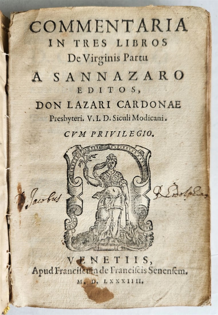 1584 Sannazaro's DE PARTU VIRGINIS POEM Commentary by Lazaro Cardona ANTIQUE (1 of 10)