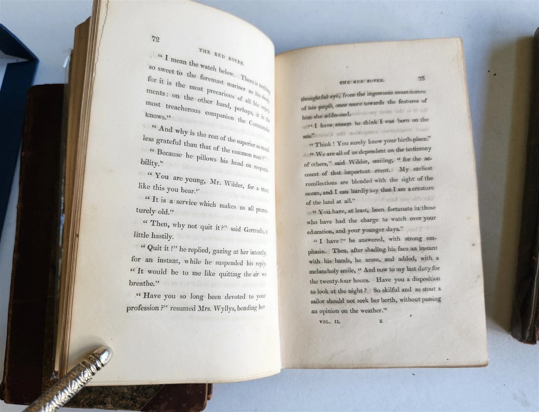 1828 JAMES FENIMORE COOPER ENGLISH EDITION THE RED ROVER A TALE antique 3 vols - 8