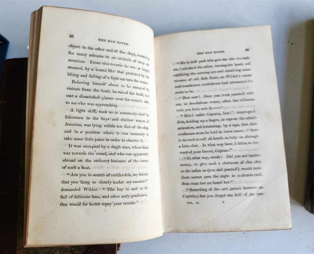 1828 JAMES FENIMORE COOPER ENGLISH EDITION THE RED ROVER A TALE antique 3 vols - 9