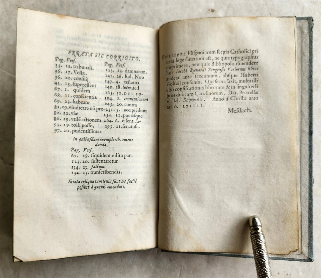 1564 ANCIENT ROMAN LAW TREATISE antique Variorum sive de iuris ambiguitatibus - 8