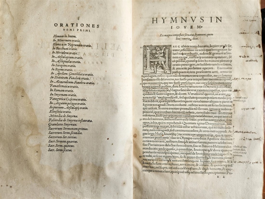 1566 AELIUS ARISTIDES ORATORIS CLARISSIMI antique VELLUM BOUND FOLIO rare - 7