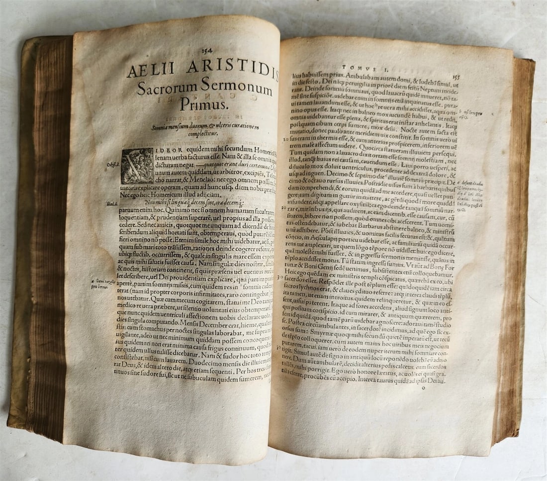 1566 AELIUS ARISTIDES ORATORIS CLARISSIMI antique VELLUM BOUND FOLIO rare - 8