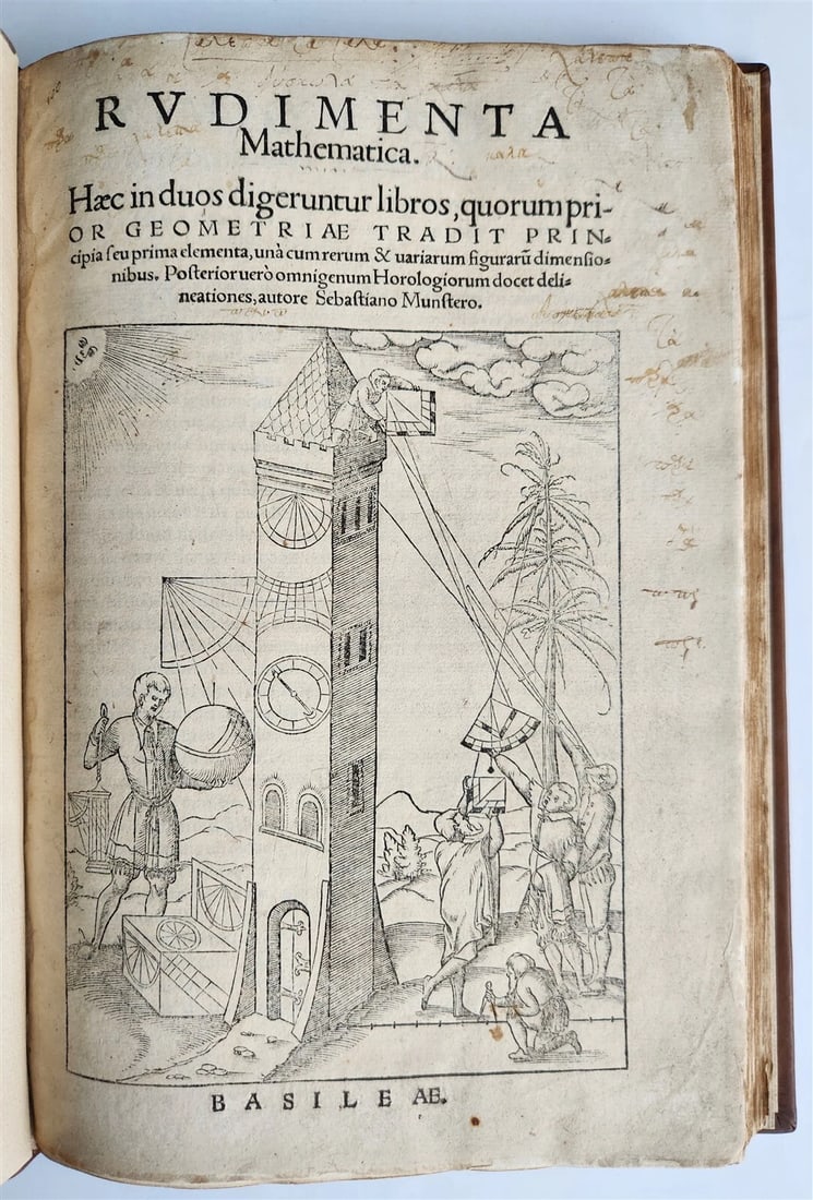 1551 RUDIMENTA MATHEMATICA by SEBASTIAN MUNSTER antique ILLUSTRATED 1st EDITION (1 of 18)