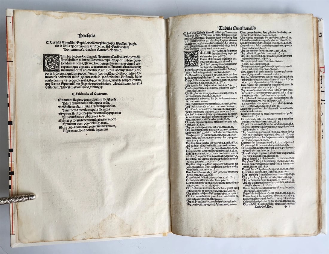 1526 POST-INCUNABULA ARISTOTLE & A.NIFO antique Posterior Analytics Commentary - 4