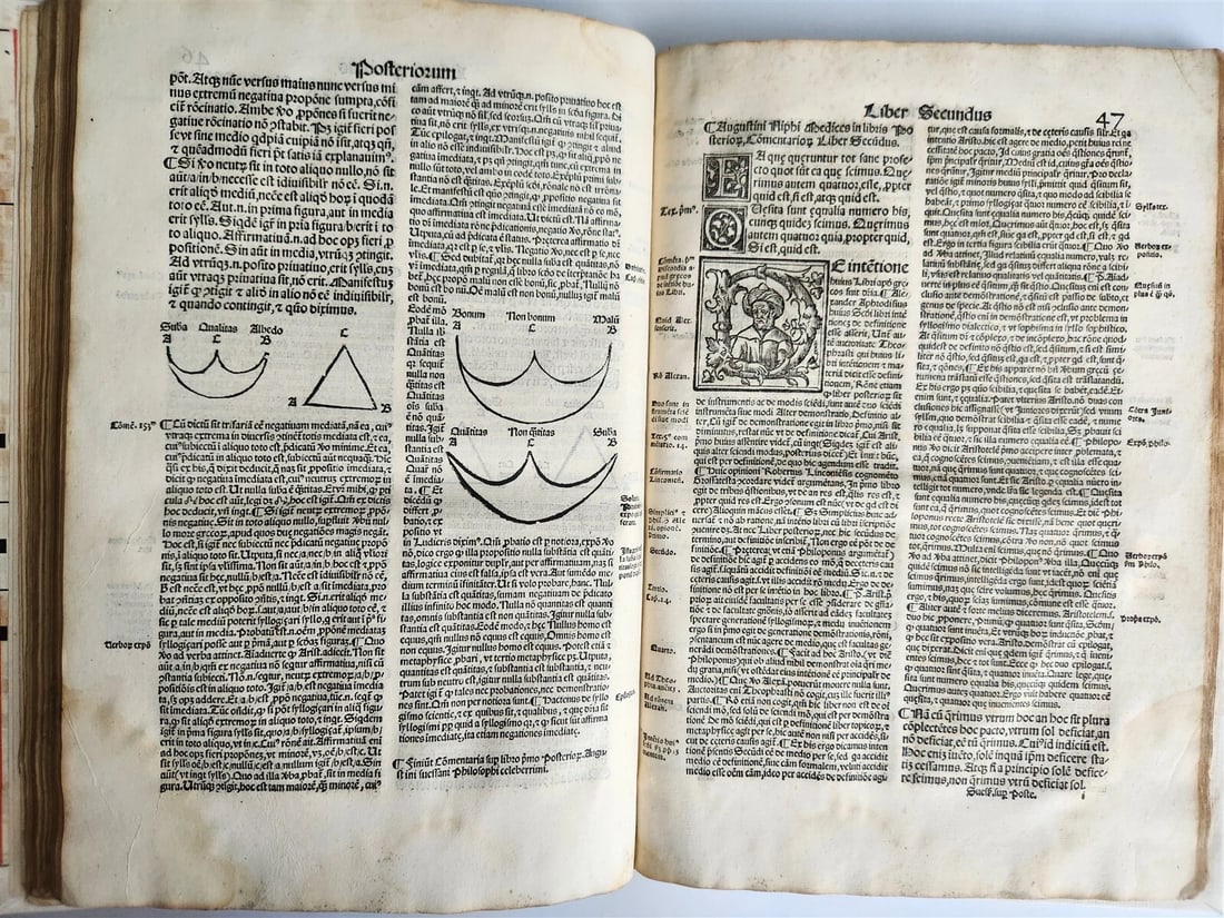 1526 POST-INCUNABULA ARISTOTLE & A.NIFO antique Posterior Analytics Commentary - 9