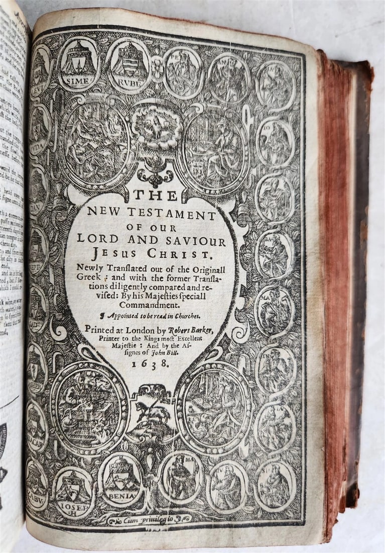 1638 BIBLE in ENGLISH OLD & NEW TESTAMENT by ROBERT BARKER antique w/PSALMS - 3