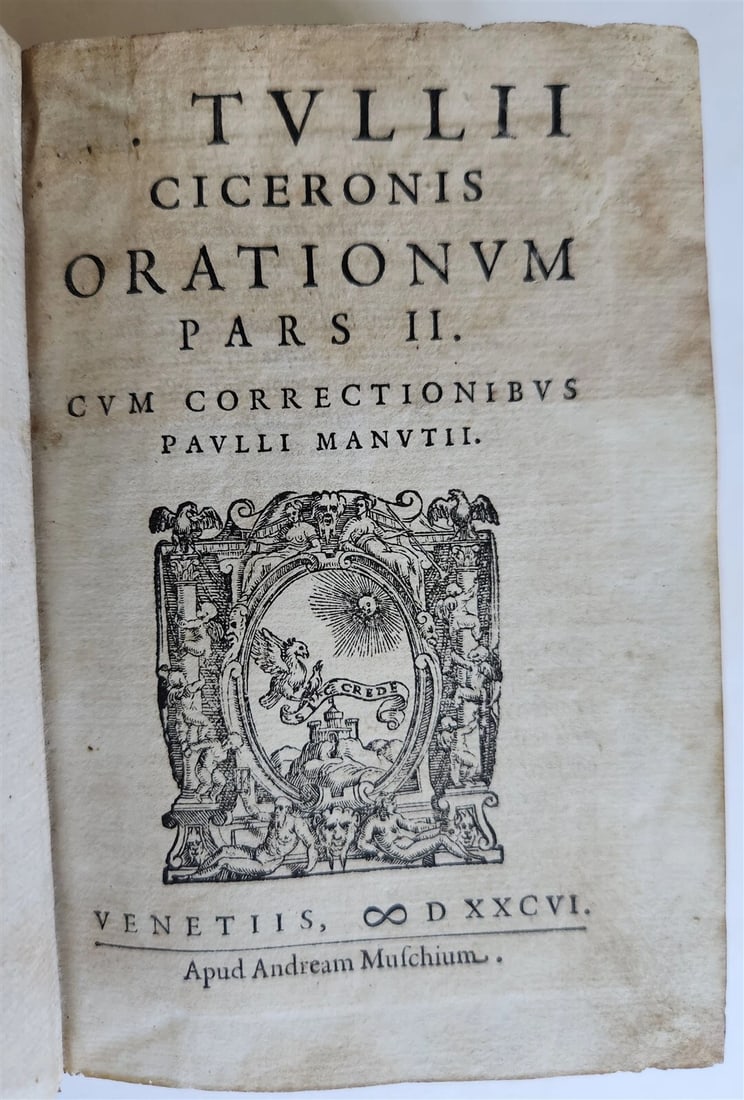 1586 CICERO editd by Paolo Manuzio antique VELLUM BOUND 16th CENTURY (1 of 9)