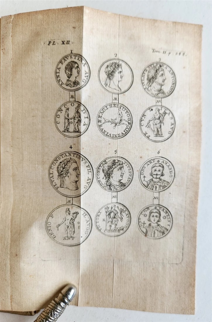 1739 LA SCIENCE des MEDAILLES antique 2 ILLUSTRATED VOLUMES VELLUM BOUND - 11